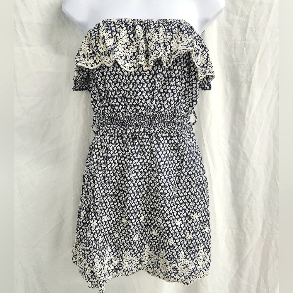 Poetry Off Shoulder Ruffled Bodice Embroidered Tunic Dress, Never Worn No Tags